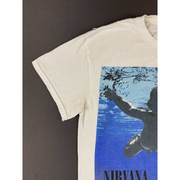 Vintage Y2K 2002 Nirvana Nevermind Band Tee Album Grunge Punk Tour Promo White - Picture 5 of 14